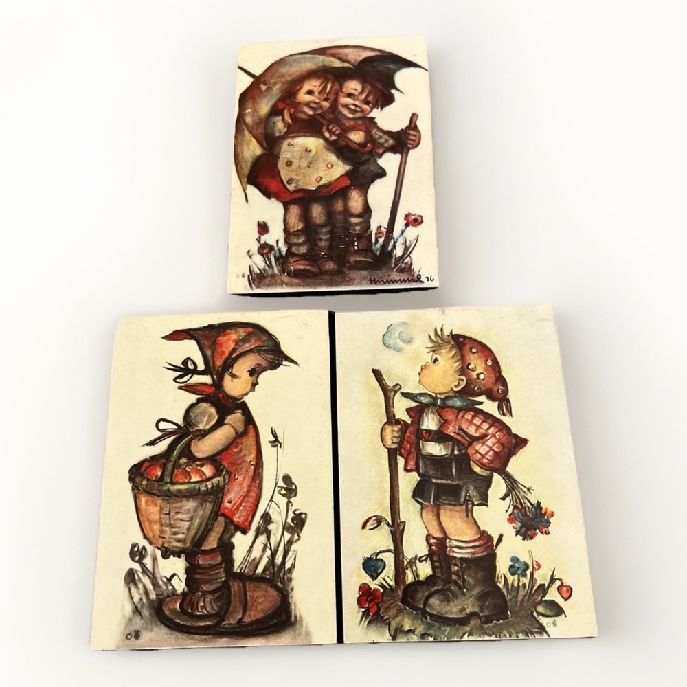 M.I. Hummel Wooden Wall Plaques Set Of 3 Vintage 60s 70s Hanging Decor Children